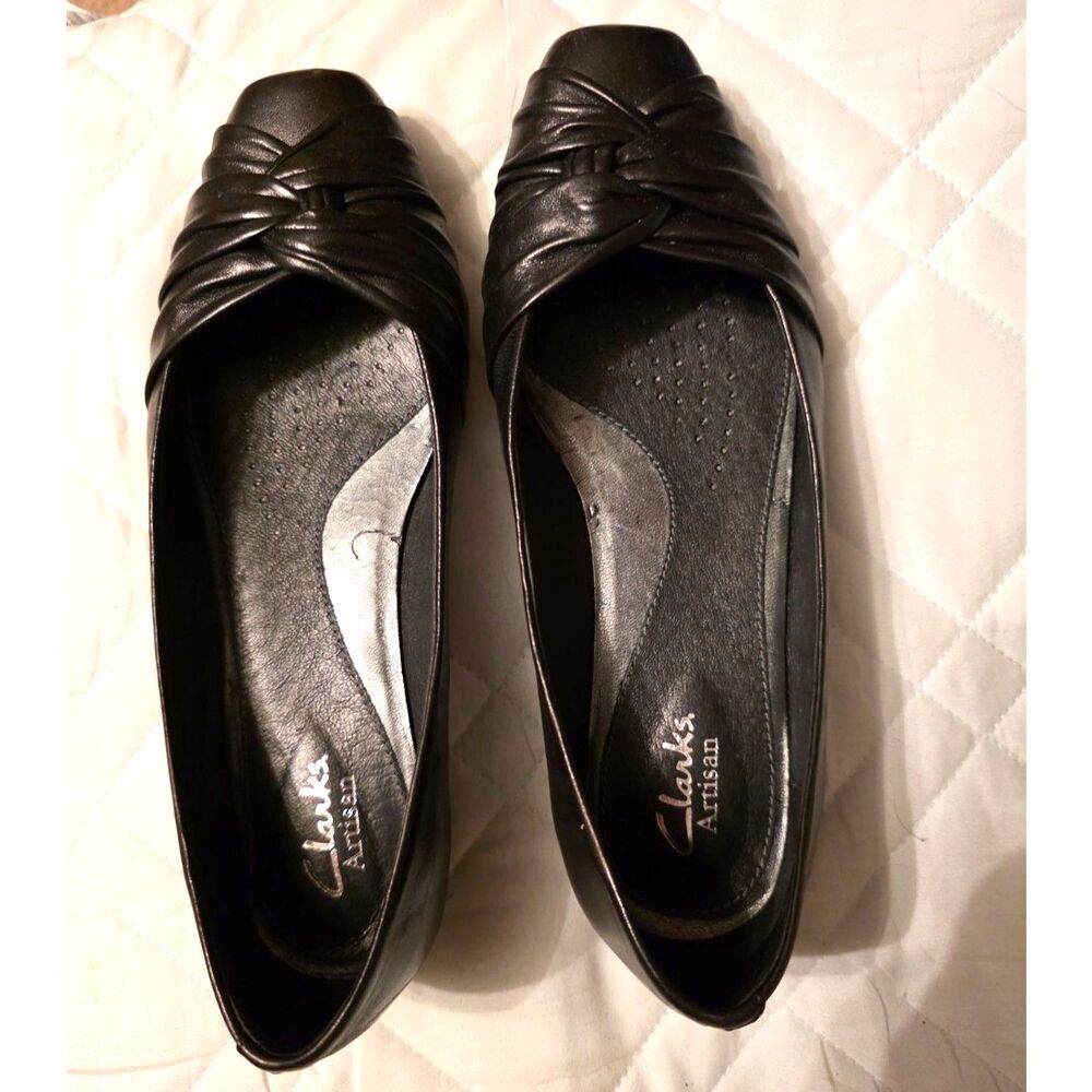 Clarks Artisan Canjun Moon Black Slip-On Comfort Shoes Size 5.5